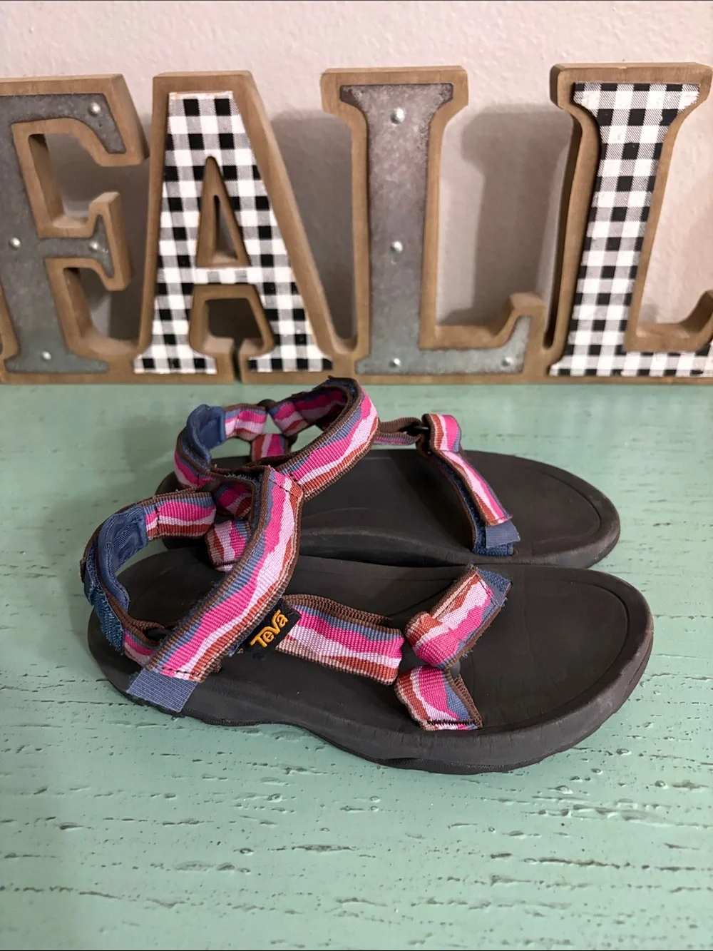 Teva Kids Pink and Blue Strappy Sandals